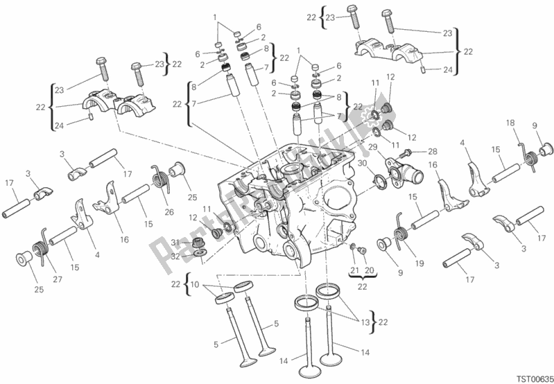 Tutte le parti per il Testa Verticale del Ducati Hypermotard 950 2020